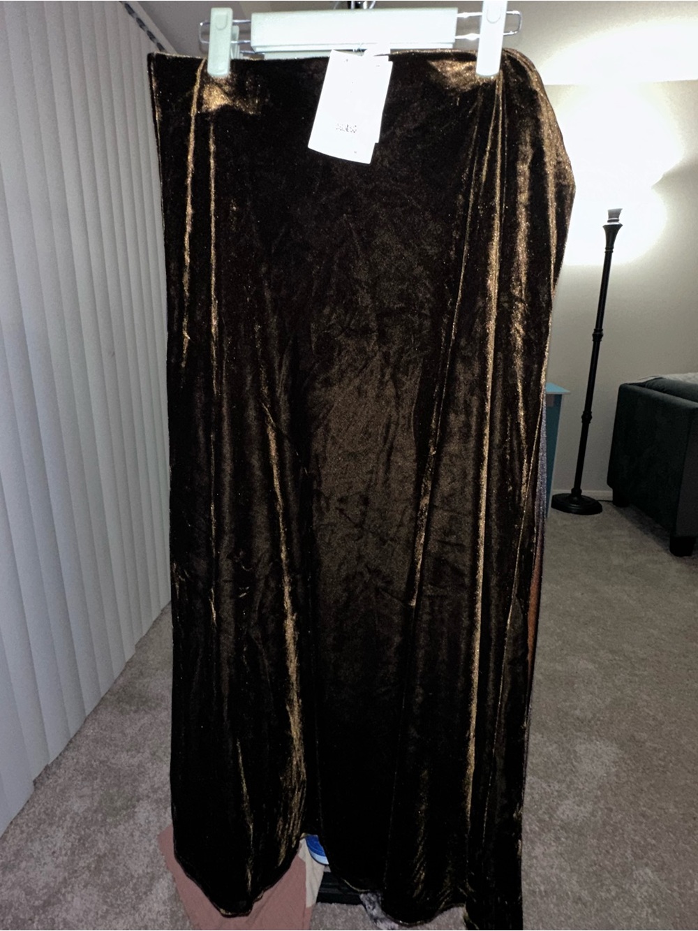 H&M Brown Velvet Midi Skirt